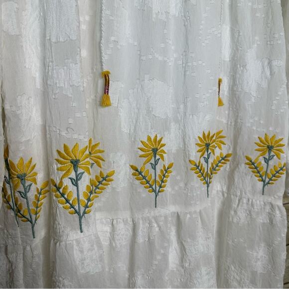 ZARA CROCHET  WHITE EMBROIDERED DRESS MAXI BLOGGERS FAV XXL - Picture 10 of 13